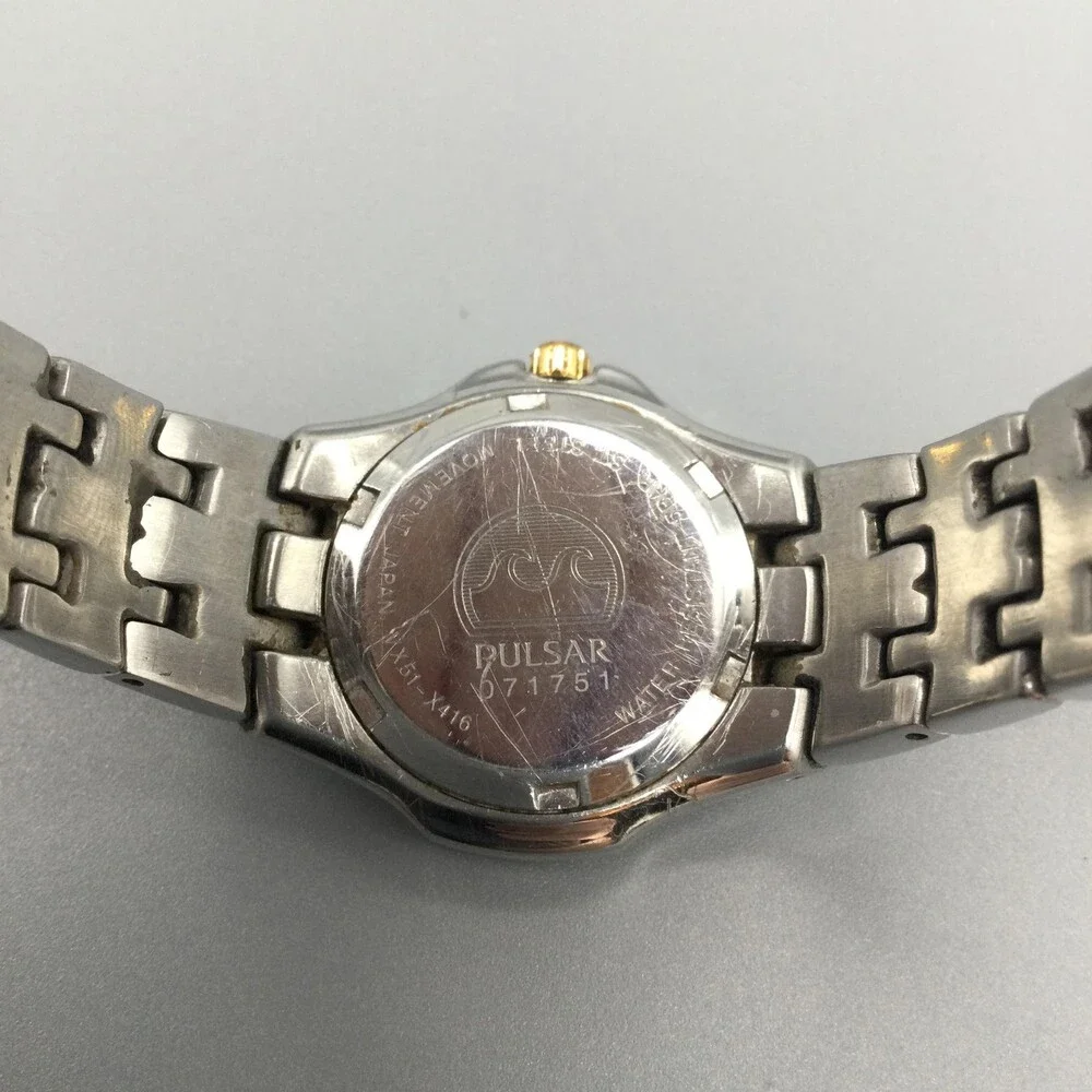 Pulsar Womens Watch 26mm Two Tone Silver Gold VX51-X416 50M New Battery 6